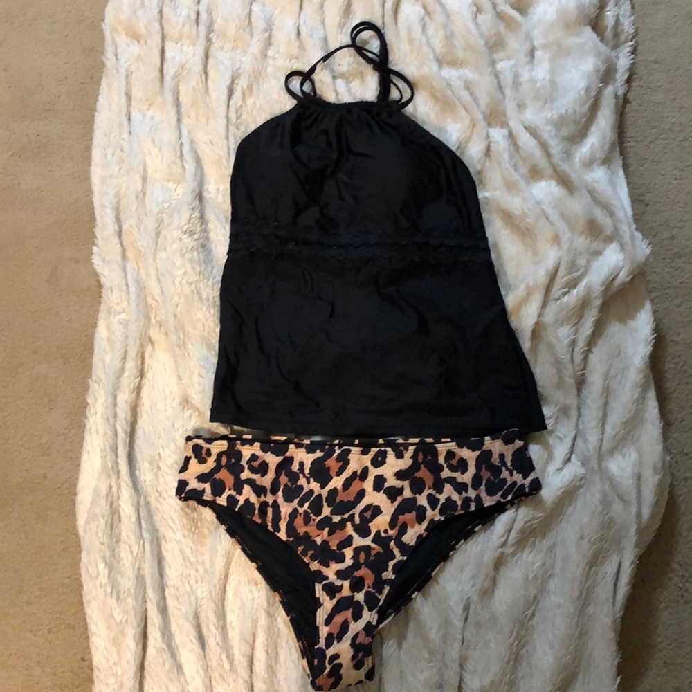 Cross Cross Back Tankini Swimsuit